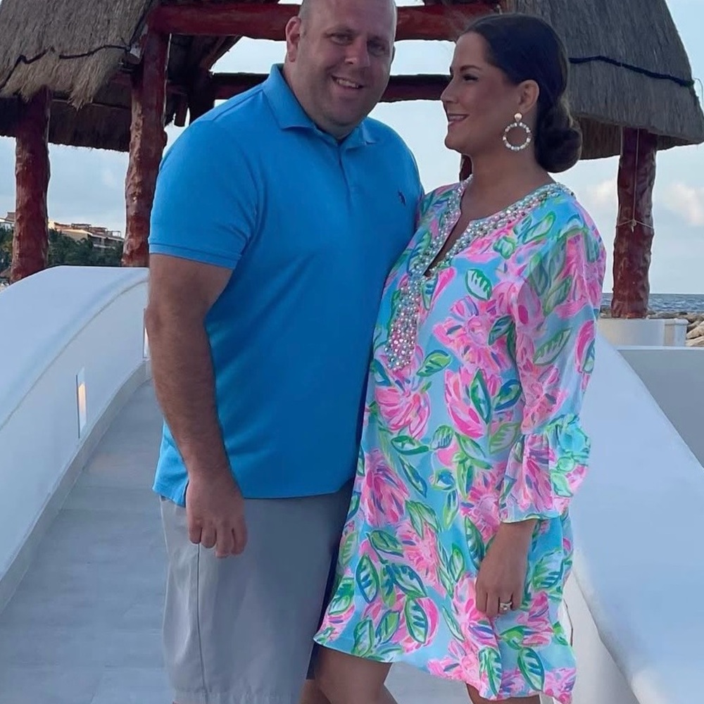 Lilly Pulitzer Eleanor Silk Dress with beaded detail XL